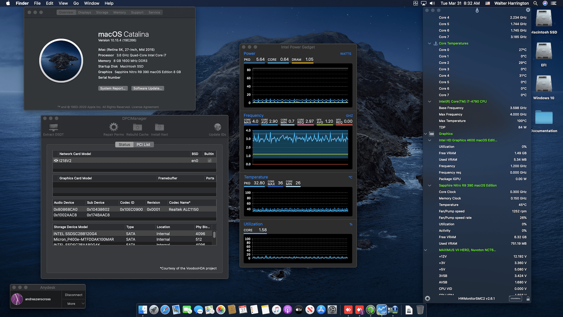 Success Hackintosh macOS Catalina 10.15.4 Build 19E266 in ASUS ROG MAXIMUS VII HERO + Intel Core i7 4790 + Sapphire Nitro+ R9 390